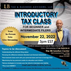 tax class LB tax and business advisors Introductory Tax Class | For Beginner and Intermediate Filers